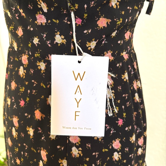 WAYF New Black Floral Tiered Maxi Dress S - Picture 9 of 16